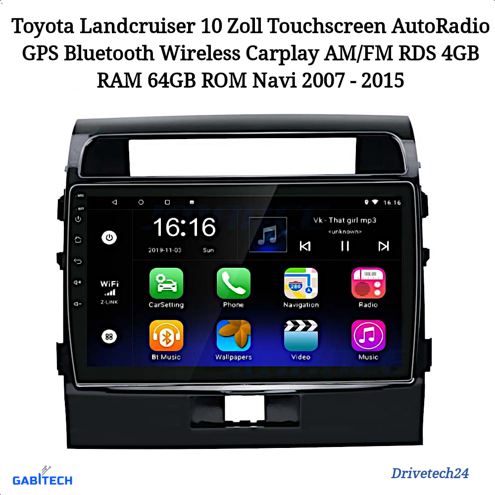10 Zoll Android 11 Autoradio GPS Navi Wifi BT MP3 für Toyota Land Cruiser 2007-2015