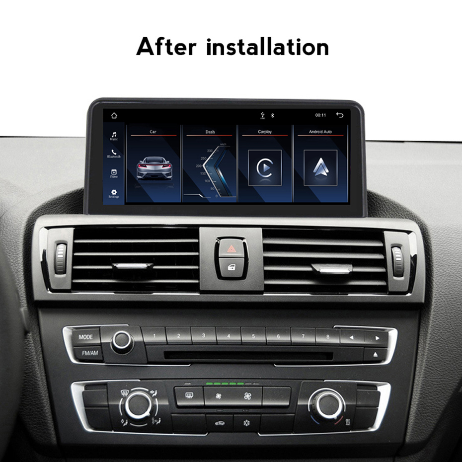 QLED Linux Bildschirm Kabelloses CarPlay und Android Auto Autoradio für BMW 1 2  Serie F20 F21 F22  NBT-Systeme Autoradio Stereo Multimedia-Player mit BT GPS-Navigation
