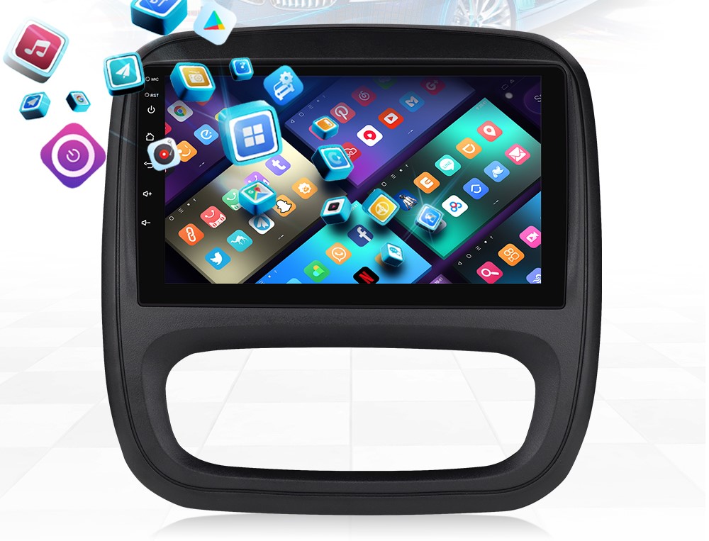  für Renault TRAFIC, Opel VIVARO, Nissan NV300  9" Touchscreen Autoradio GPS Navi Android 13.0  Autoradio BT GPS Navi 