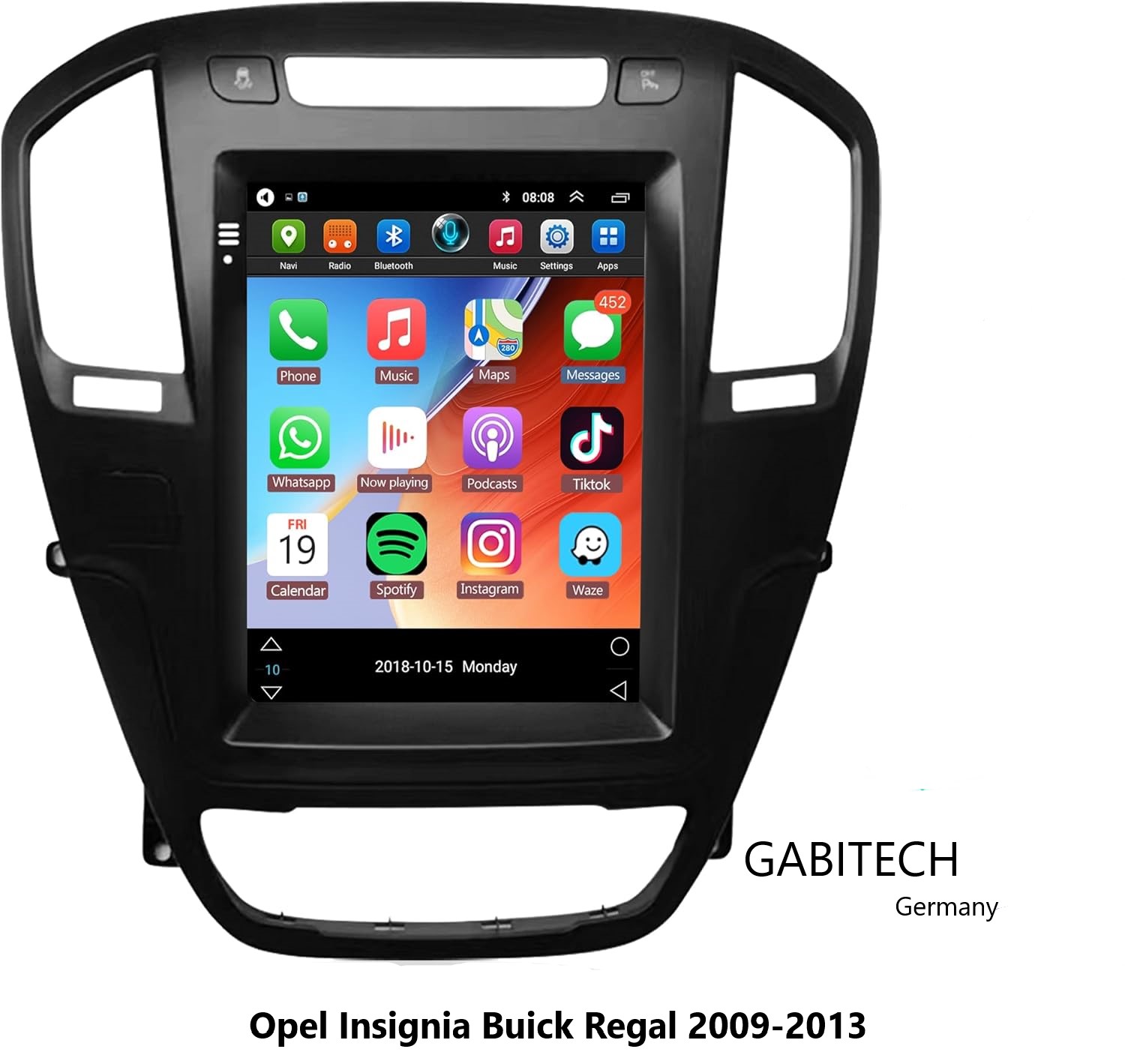 9.7 Zoll Touchscreen Android 13 Autoradio GPS Navi für Opel Insignia Buick Regal 2009-2013 BT GPS Navi RDS 128GB ROM 8GB RAM Kabellos Carplay/Android Auto 