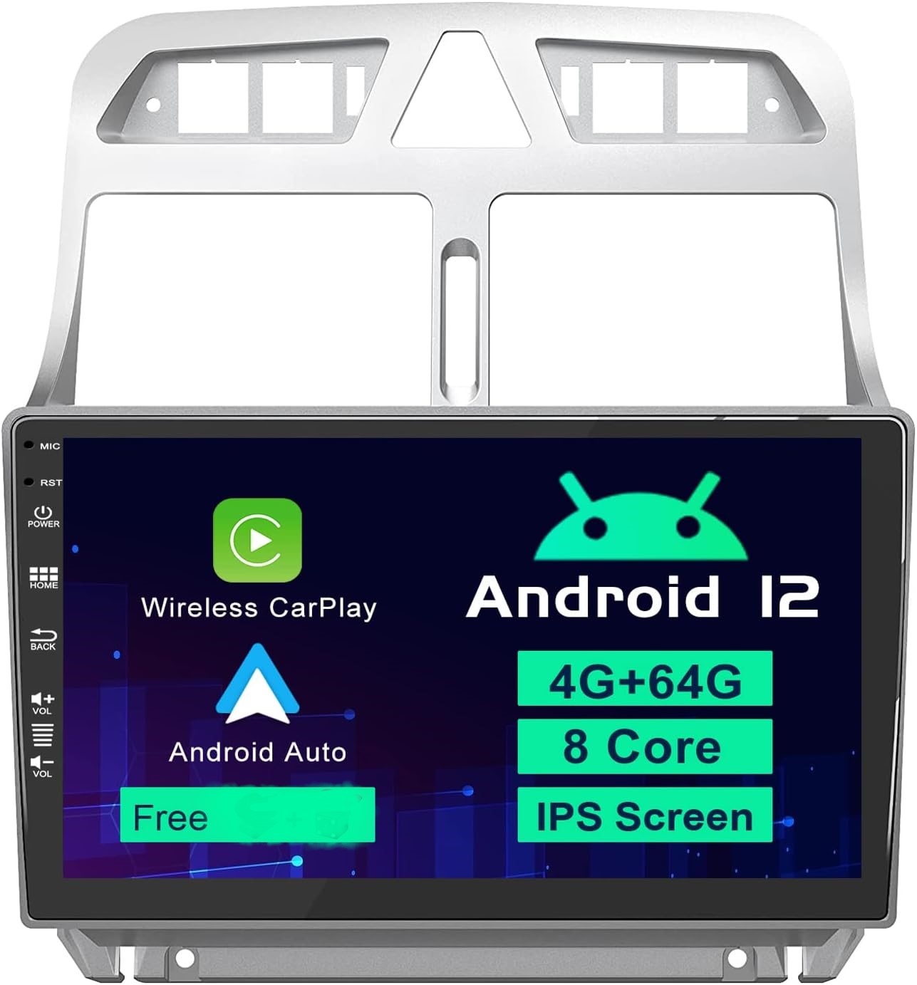 9" Android 10 Autoradio Bluetooth SD GPS Navi Wifi MP3 für Peugeot 307 2002-2013