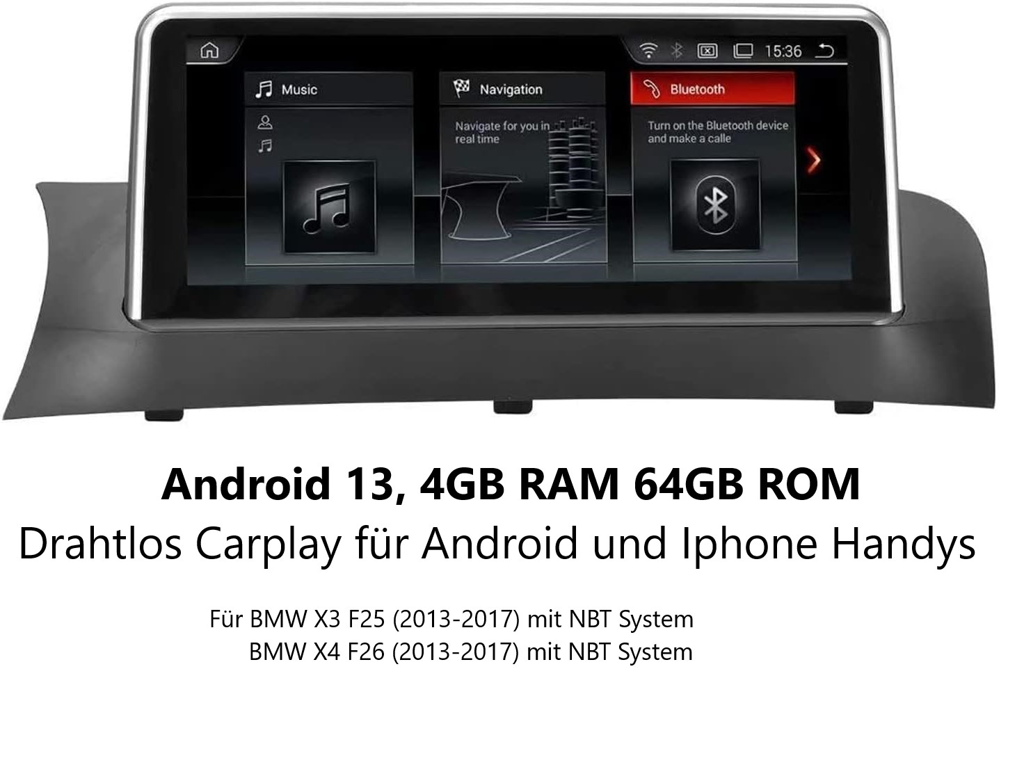 Für BMW X3 X4 F25 F26 Android 13 Autoradio Apple Carplay 10.25'' Touch Screen 4GB RAM 64GB ROM Octa-Core