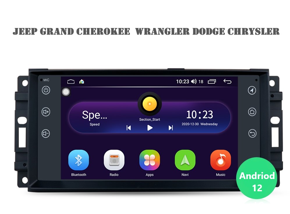 Für Jeep Chevrolet Chrysler Dodge 7 Zoll  Android 12 Autoradio GPS Navi 3D Wireless Carplay RDS BT Octa-Core 3GB RAM 32GB ROM