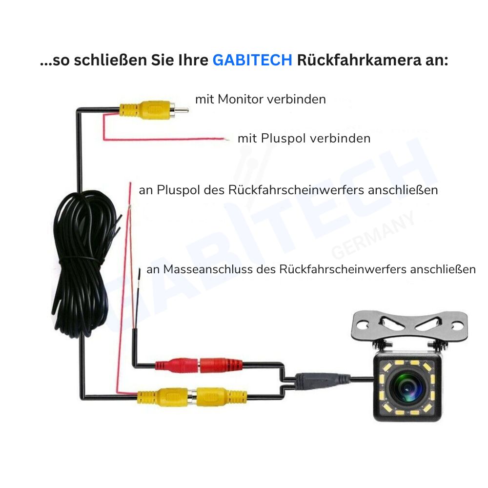 170 ° Winkel Auto Rückfahrkamera Nachtsicht 12 LED wasserdicht kabelgebunden