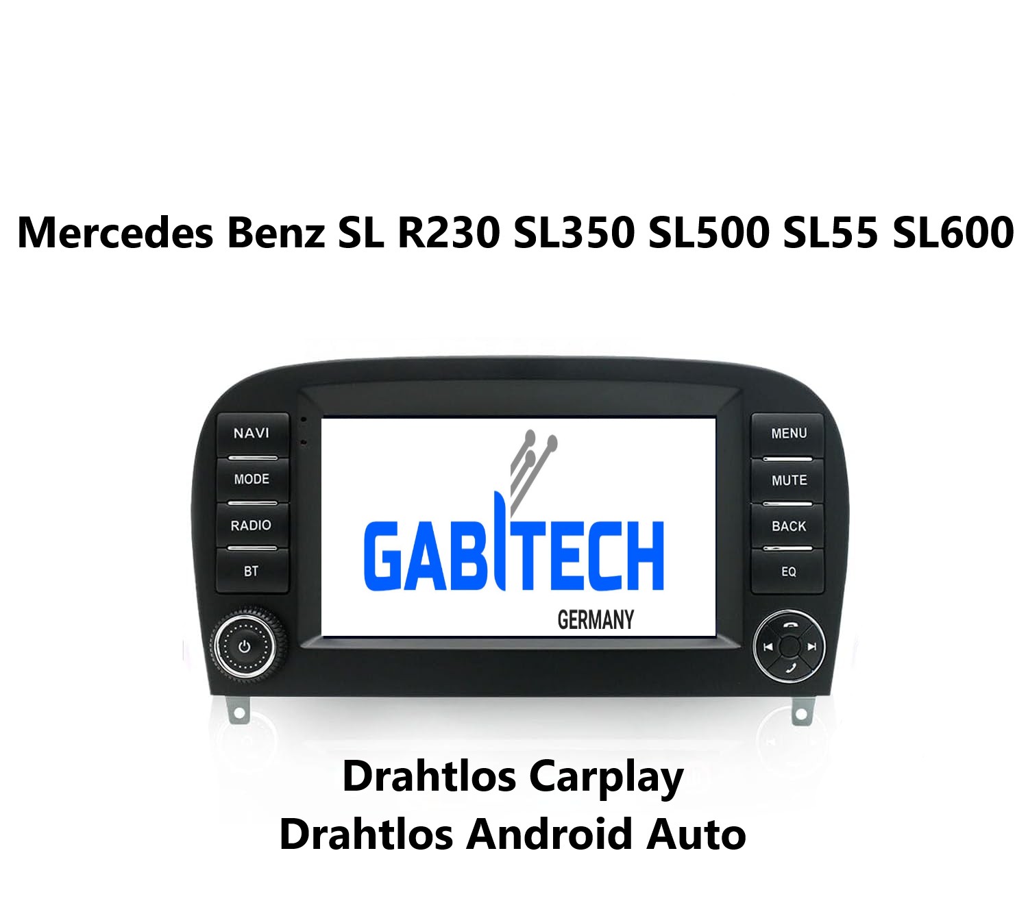 Für Mercedes Benz SL R230 SL350 SL500 SL55 SL600 SL65. 7 Zoll Android 14 Autoradio Octa Core GPS Navigation Drahtlos Carplay/Android Auto