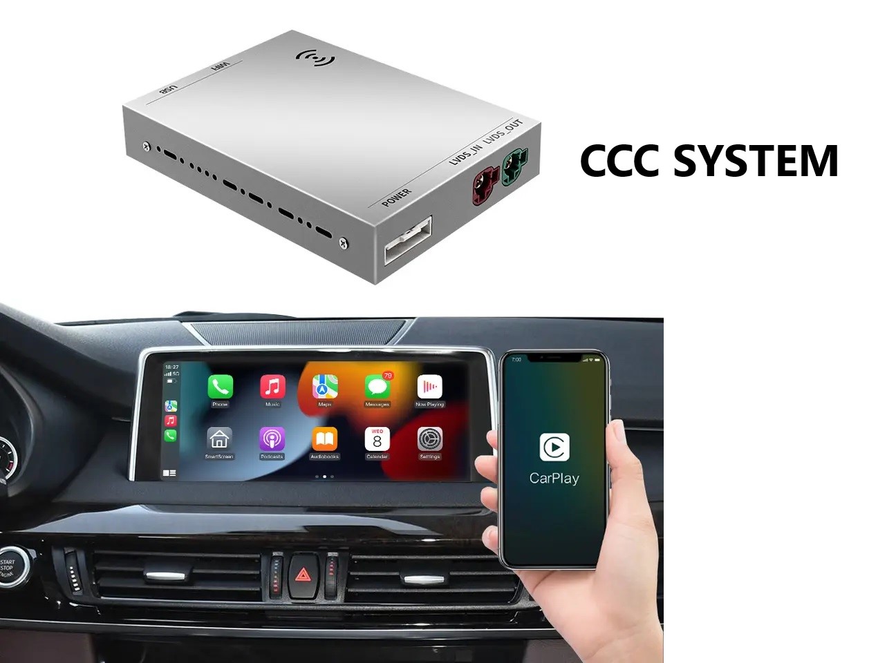 Drahtlos Wireless Carplay Android Auto CCC Nachrüstsatz für E81 E82 E87 E88 E90 E91 E92 E93 E60 E61 E63 E64 E70 E72