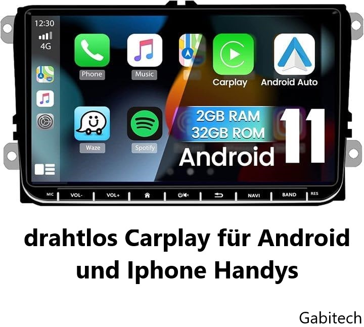 Carplay 9 zoll Android 11  Autoradio GPS WIFI AUX USB  für VW Golf 5/6 V VI, Passat B6, Tiguan, Polo, Jetta, Touran, Candy, Shran, EOS, Skoda Fabia, Octavia Yeti, Seat Leon. 2GB RAM