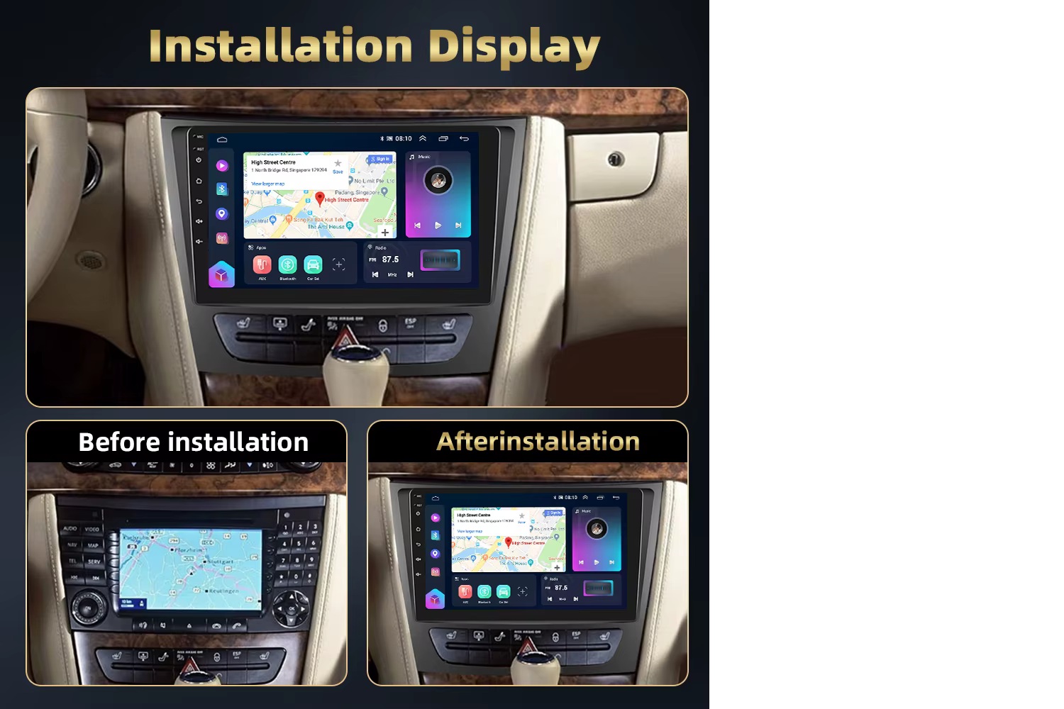Für Mercedes Benz W211 CLS CLK G W219 W463 Drahtlos CARPLAY/ANDROID AUTO " Android 15 Autoradio GPS NAVI Octa-Core CPU