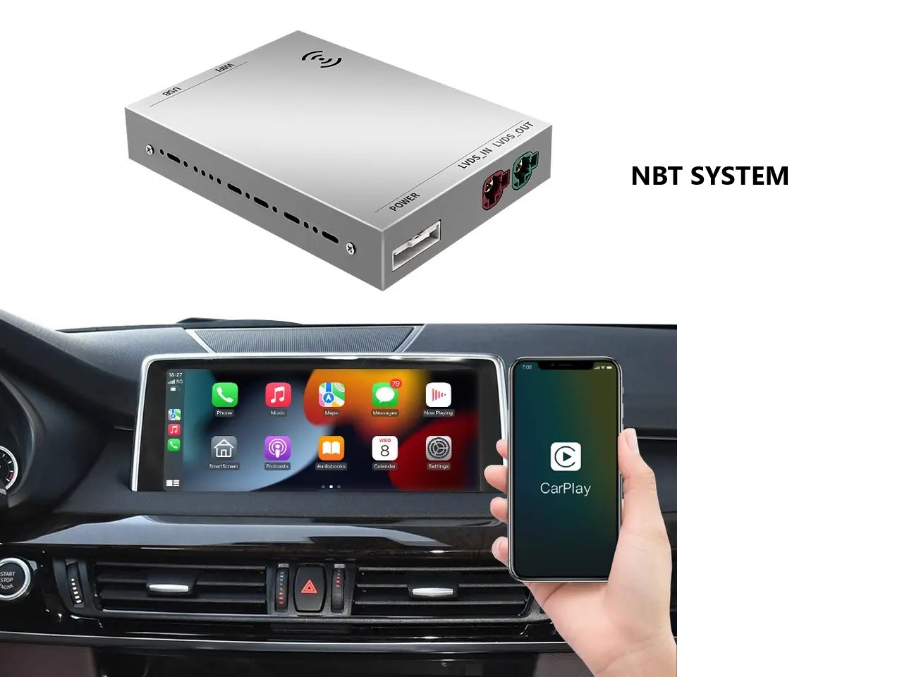Drahtlos Wireless Carplay Android Auto NBT Nachrüstsatz für BMW  F30 F31 F34 F80 F32 F33 F48 F20/F21 F23 X5/X6 und mehr