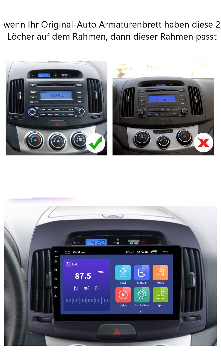 Hyundai Elantra 2011-2011 9" Android 11 Autoradio GPS Navigation Für  Wifi MP5 FM