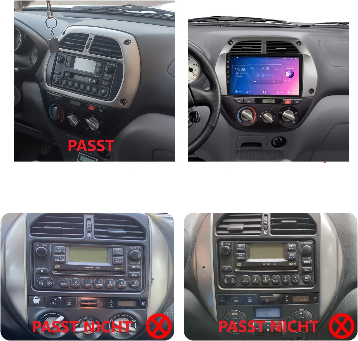 Für Toyota RAV4 Android 13 Autoradio 9" Carplay BT GPS Navi 2001-2006 FM  Drahtlos Carplay