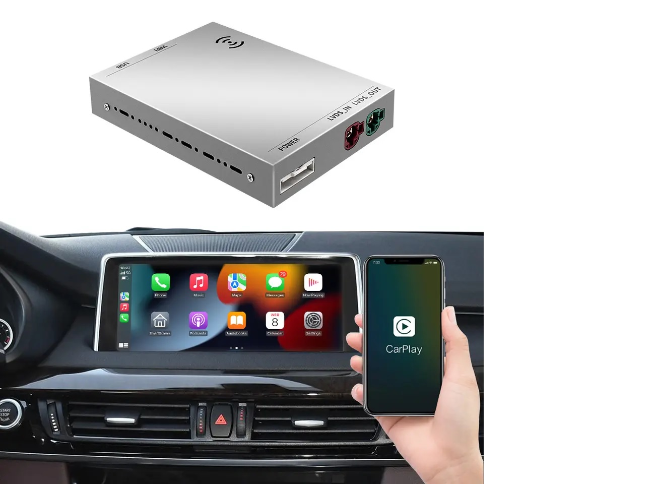 Drahtlos Wireless Carplay Android Auto NBT Nachrüstsatz für F30 F31 F34 F80 F32 F33 F48 F20/F21 F23 X5/X6 und mehr