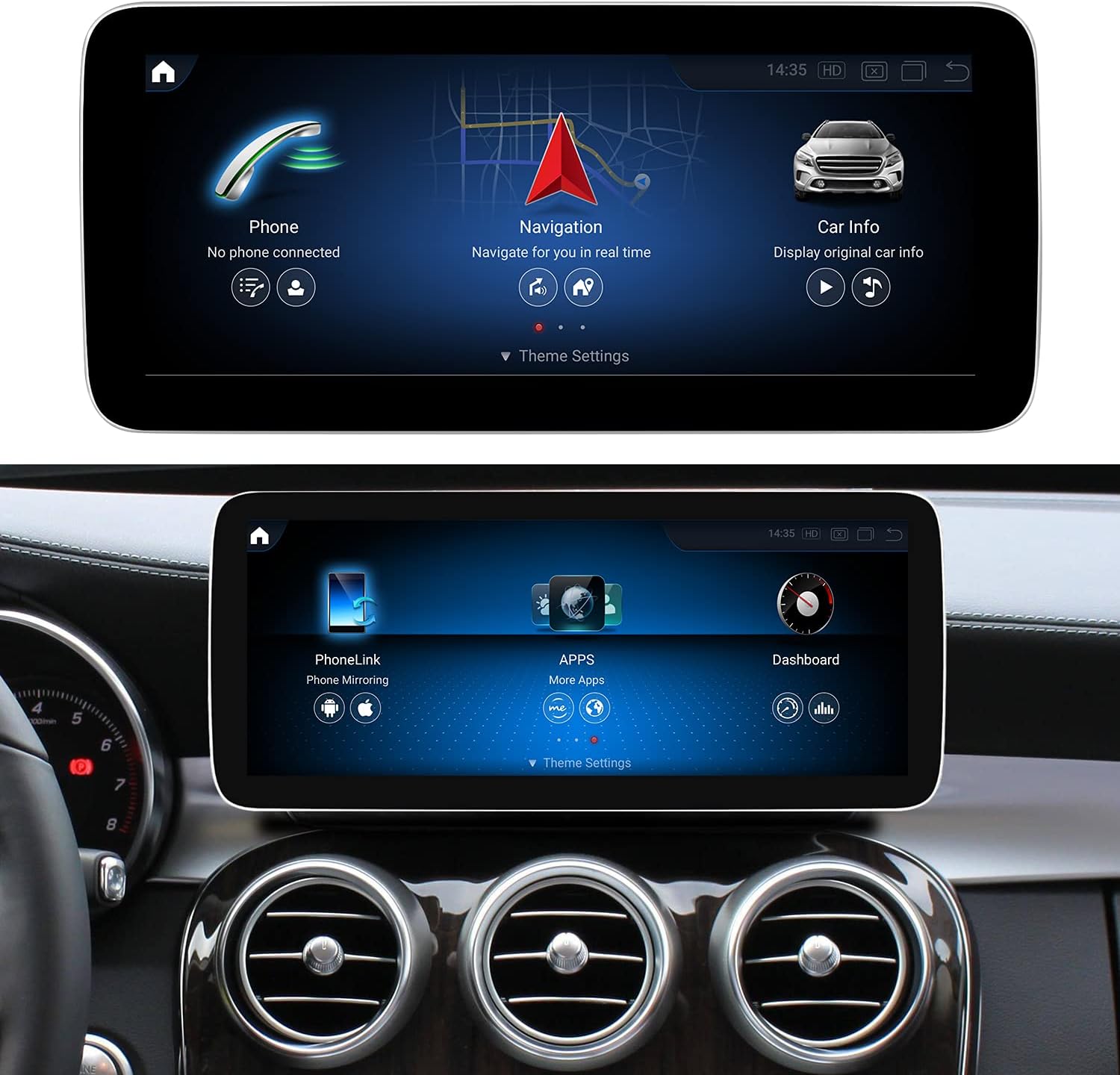 für MERCEDES BENZ A W176, CLA C117, GLA X156  NTG 4.5.  Qualcomm 10.25 Zoll Android 14 Autoradio GPS Navi Drahtlos CARPLAY und Android Auto