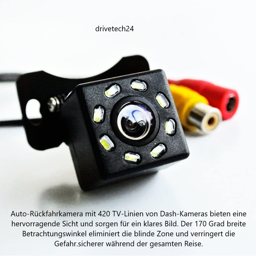 70 ° Winkel Auto Rückfahrkamera  Nachtsicht 8 LED wasserdichte