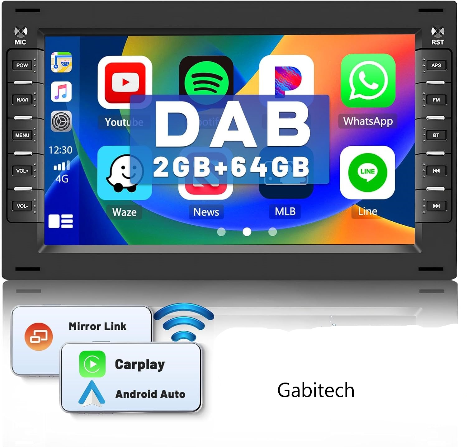 NVGOTEV Autoradio Kompatibel mit VW Touareg T5 Multivan Autolink DVD-Player  GPS-Navigation Bluetooth USB Unterstützt Lenkrad 16 GB Kostenlose  Kartenkarte,Eingebautes DAB: : Elektronik & Foto