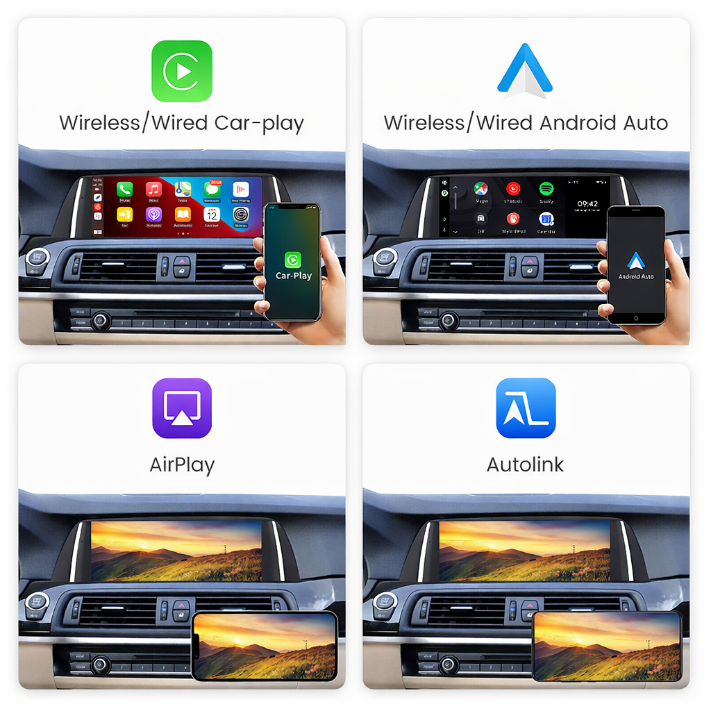 Für BMW F10 F11 NBT System 10.2 Zoll Display Wireless Carplay und Android Auto USB Touchscreen, integrierter DSP, Linux System