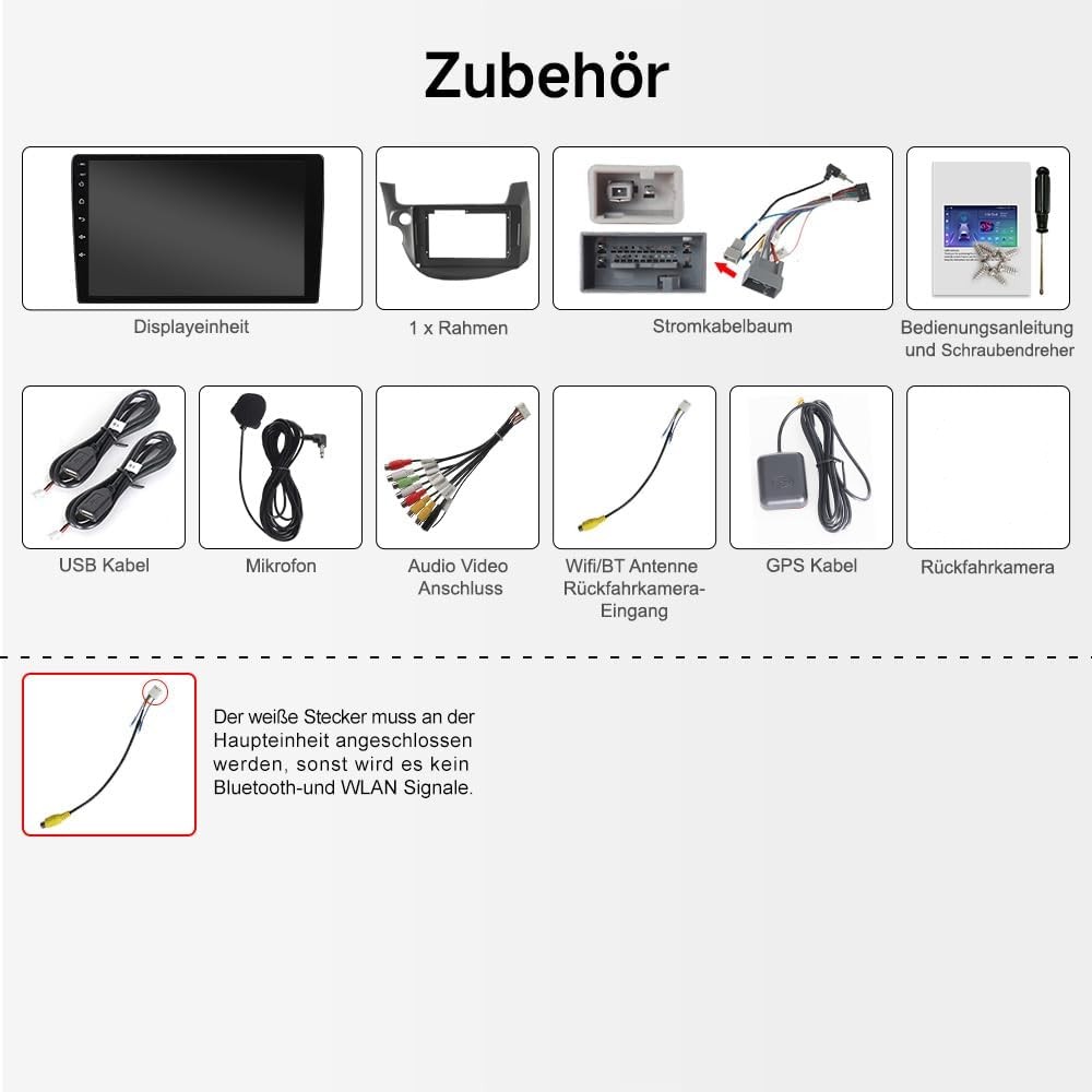 10 Zoll Android 15 Autoradio für Honda Fit Jazz 2007-2015 Octa-Core 4GB 64GB GPS Navigation
