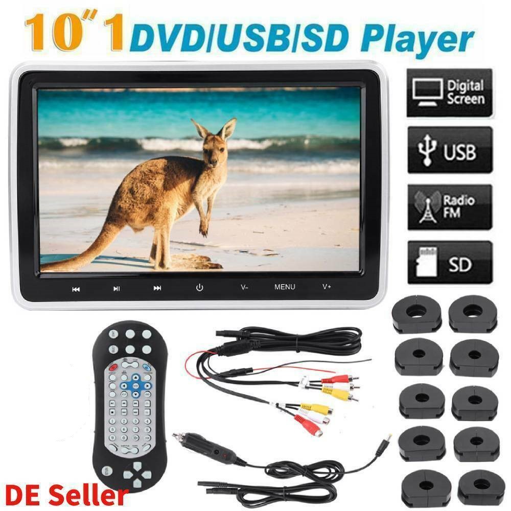 10" HD Monitor für Auto Kopfstützen mit DVD player, USB, SD,  Gamepad