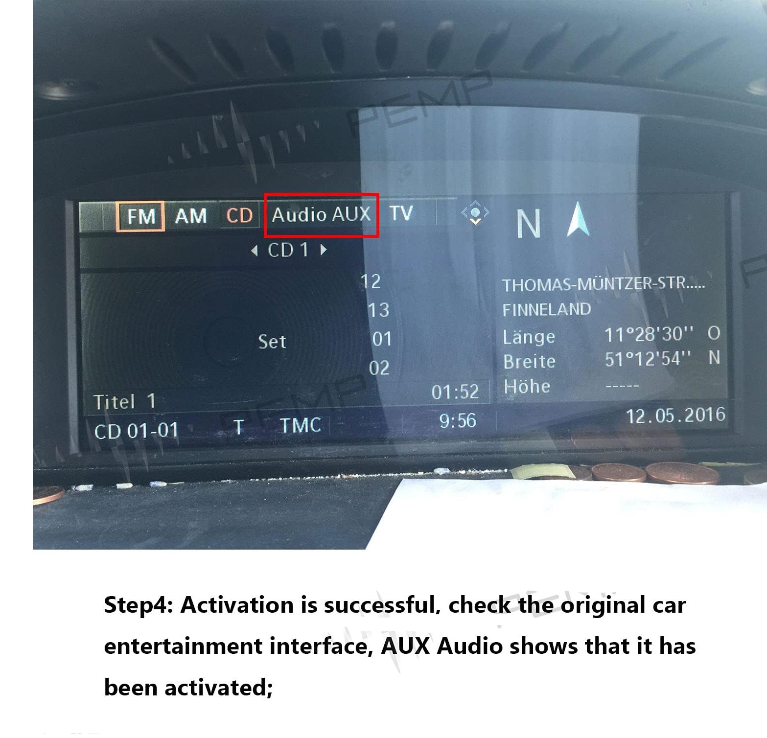 Aux Audio Activator  für BMW E60 E61 E63 E64 CCC 2003-2010