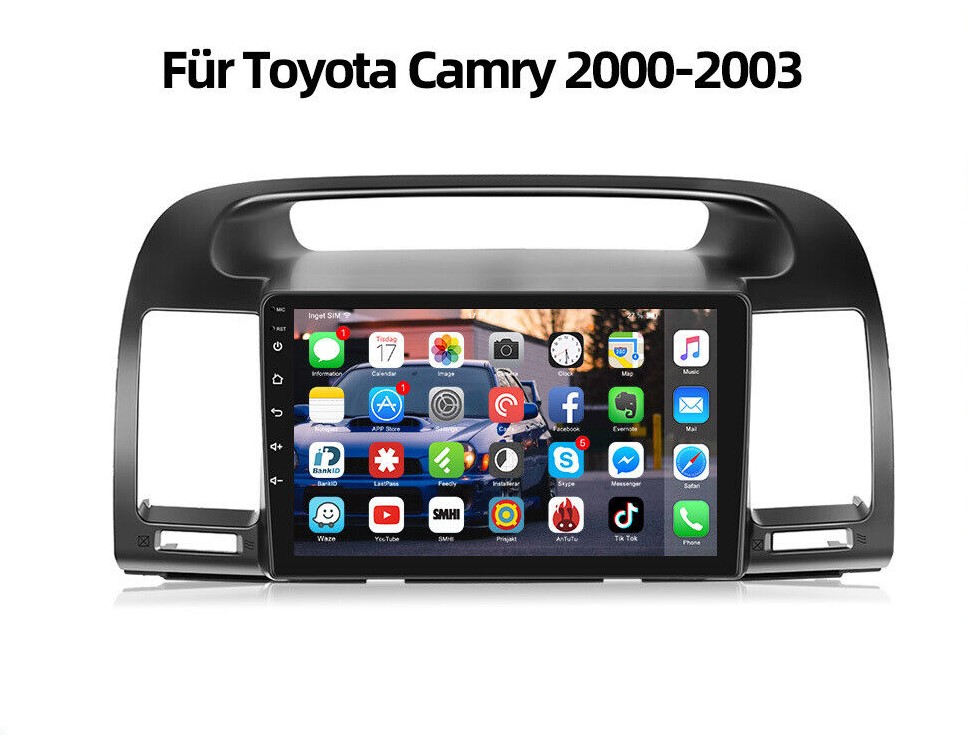 Toyota Camry Android 11 Autoradio 9" Touchscreen Bluetooth GPS 3D Navi FM USB