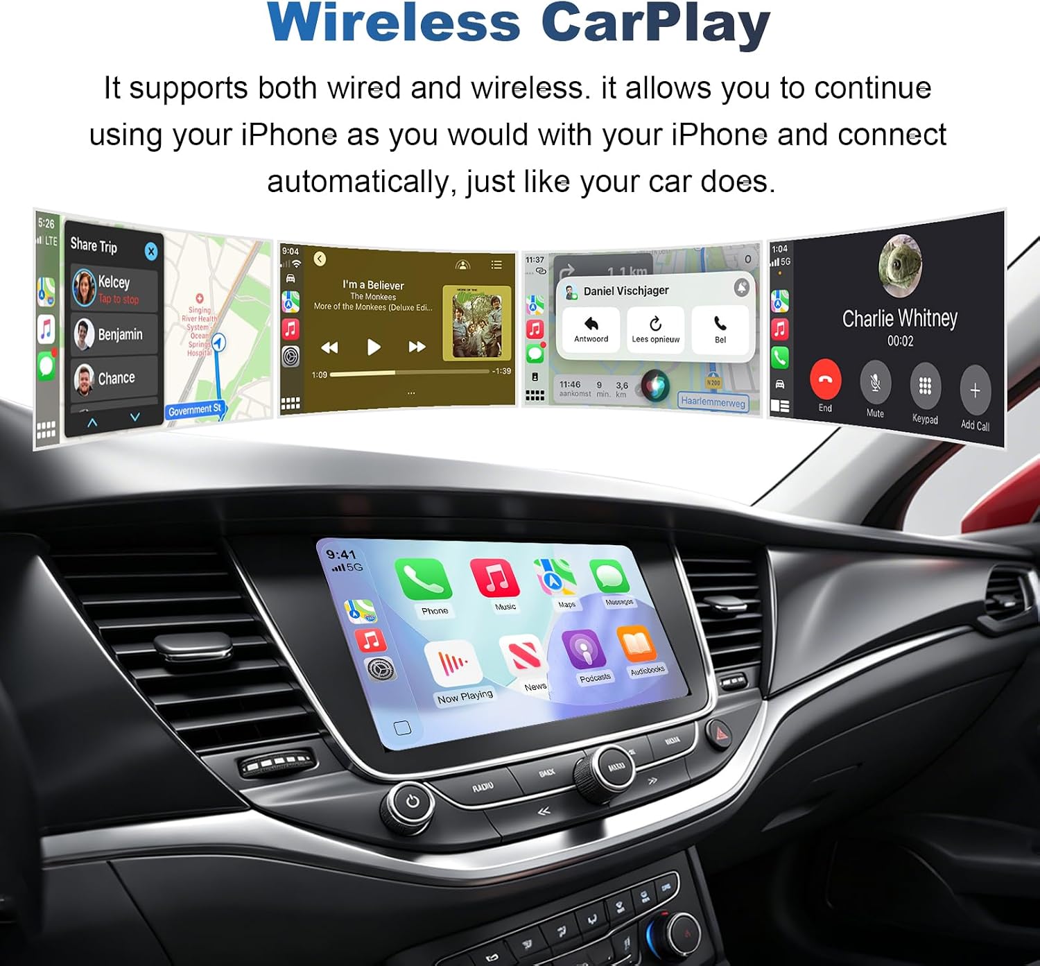 Drahtlos CarPlay und Auto Android Decoder Box Einbau für Opel Insignia Astra Buick Regal, Cadillac, Chevrolet mit 8'' Touchscreen inkl. Material