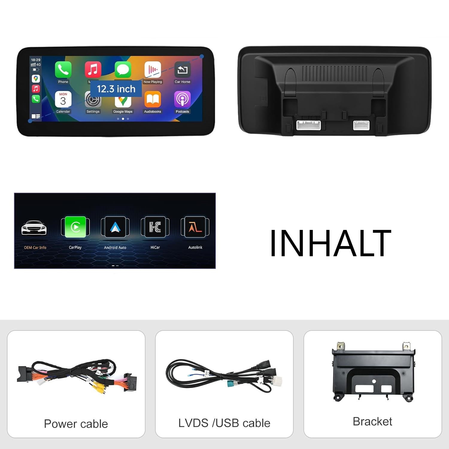 Drahtlos Carplay und Android Auto Für MERCEDES BENZ C W205, GLC X253, V W447, V W639, X. 12.3" Touchscreen Display. Linux System