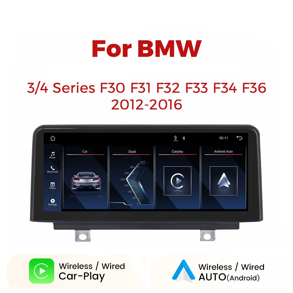 QLED Linux Bildschirm Kabelloses CarPlay und Android Auto Autoradio Für BMW 3er 4er F30/F31 F34 F32 F33 F36 NBT System Autoradio Stereo Multimedia-Player mit BT GPS-Navigation Copy