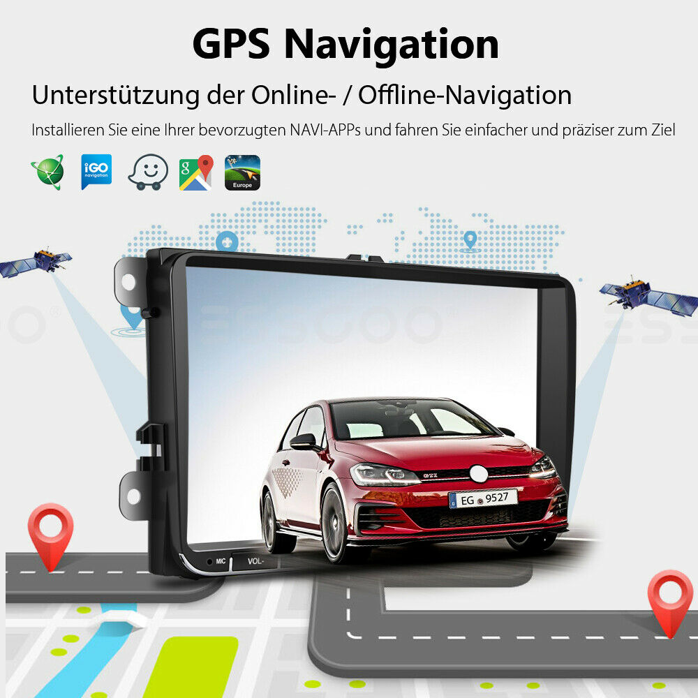 9 zoll Android 11  Autoradio GPS WIFI AUX USB  für VW Golf 5/6 V VI, Passat B6, Tiguan, Polo, Jetta, Touran, Candy, Shran, EOS, Skoda Fabia, Octavia Yeti, Seat Leon. 2GB RAM