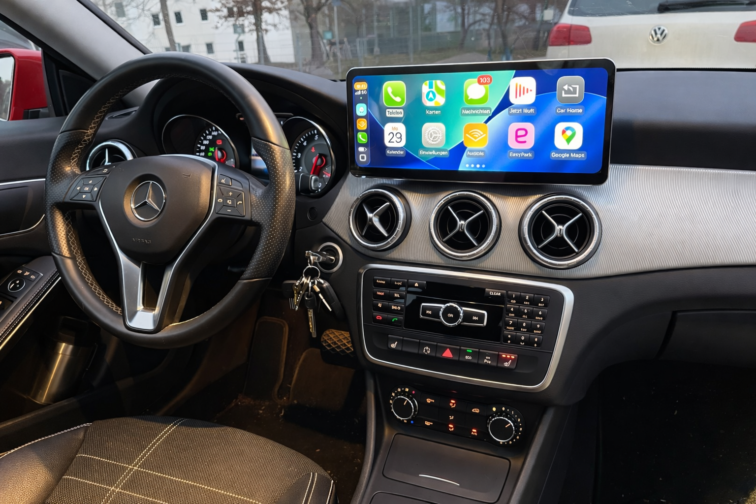 für MERCEDES BENZ A W176, CLA C117, GLA X156  NTG 4.5.  Qualcomm 10.25 Zoll Android 14 Autoradio GPS Navi Drahtlos CARPLAY und Android Auto