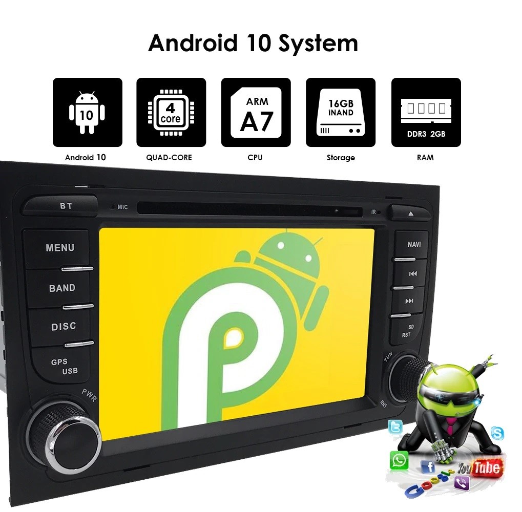 Für AUDI A4 S4 RS4 B6 B7   7" Autoradio  Android 10.0 GPS NAVI DVD WIFI BT CANBUS FM