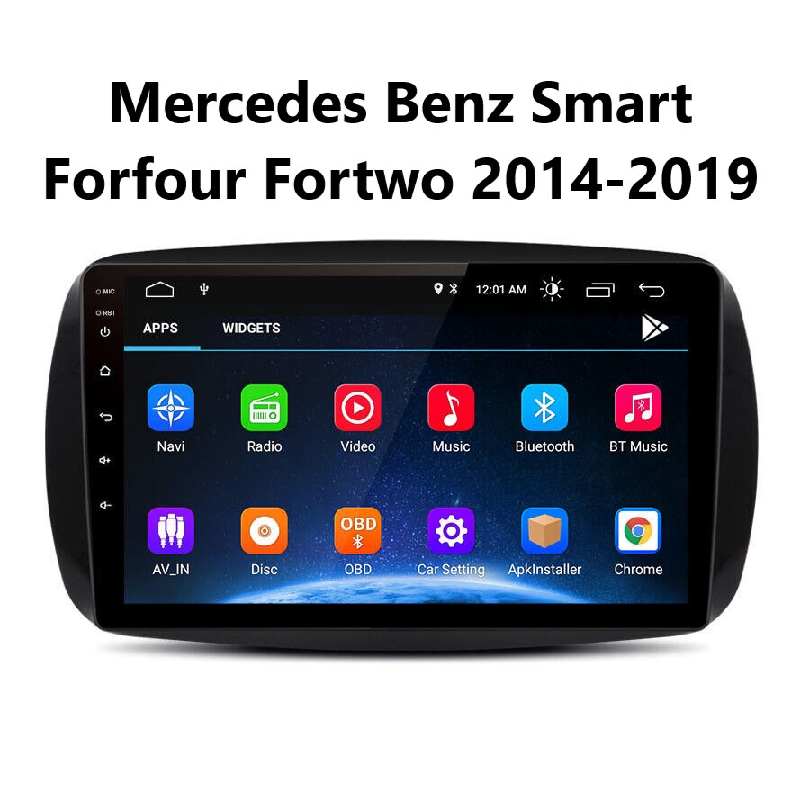 9 zoll android 11 Autoradio GPS Navi Wifi für Mercedes Smart Fortwo 2014-2019 64GB ROM  4GB RAM Carplay RDS Bluetooth