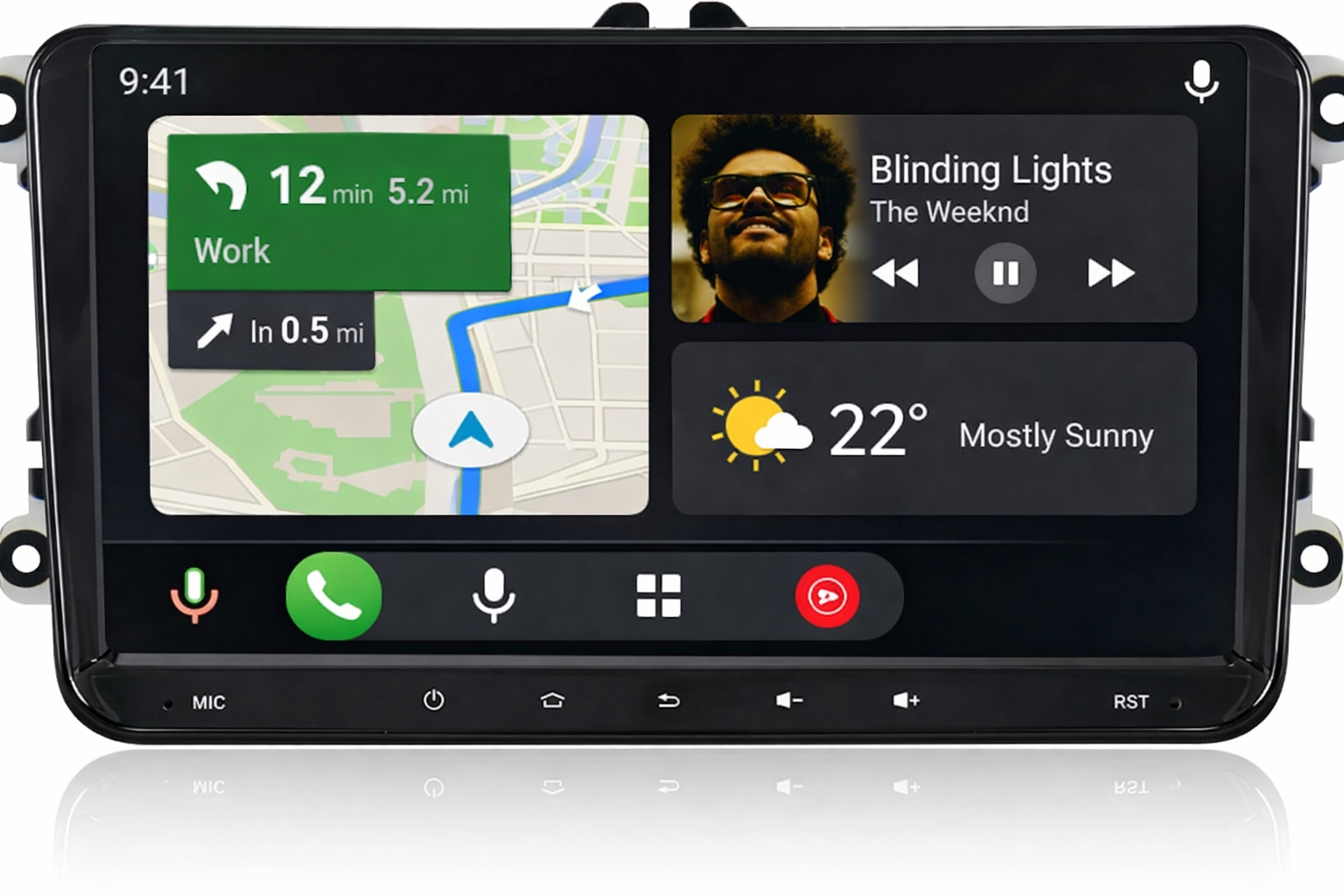 9 Zoll Android 15 Autoradio GPS CARPLAY RDS FM WIFI AUX USB für VW Golf 5/6 V VI, Passat B6, Tiguan, Polo, Jetta, Touran, Candy, Shran, EOS, Skoda Fabia, Octavia Yeti, Seat Leon