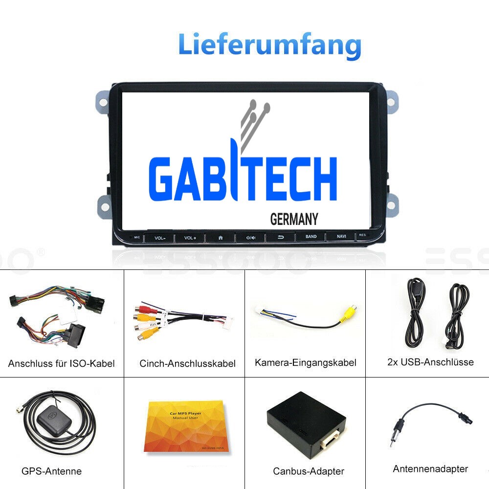 9 Zoll Android 15 Autoradio GPS CARPLAY RDS FM WIFI AUX USB für VW Golf 5/6 V VI, Passat B6, Tiguan, Polo, Jetta, Touran, Candy, Shran, EOS, Skoda Fabia, Octavia Yeti, Seat Leon
