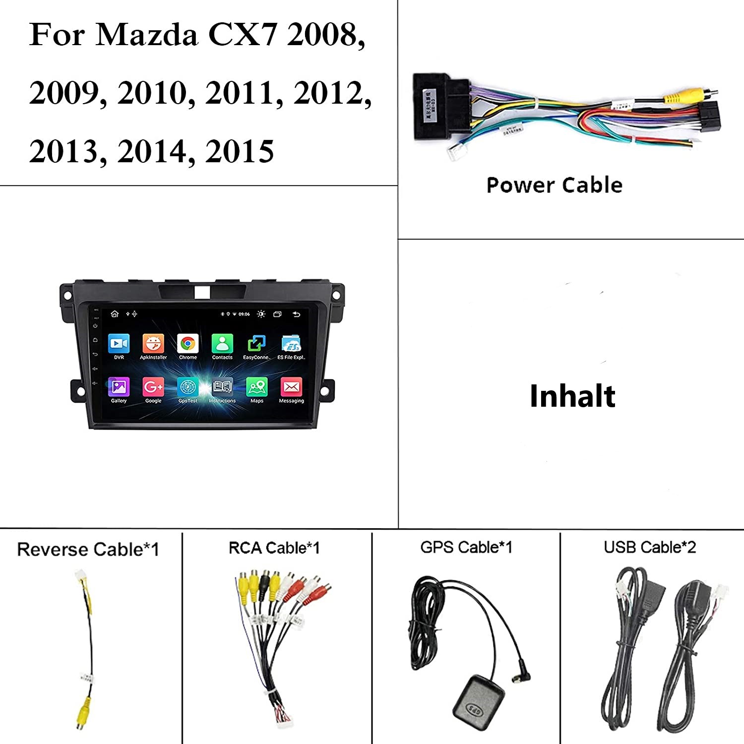 9" Touchscreen Android Autoradio Navigation GPS CarPlay für Mazda CX-7 2006-2015
