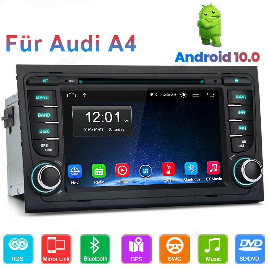 7" Autoradio Für AUDI A4 S4 RS4 B6 B7 Android 10.0 GPS NAVI DVD WIFI BT CANBUS