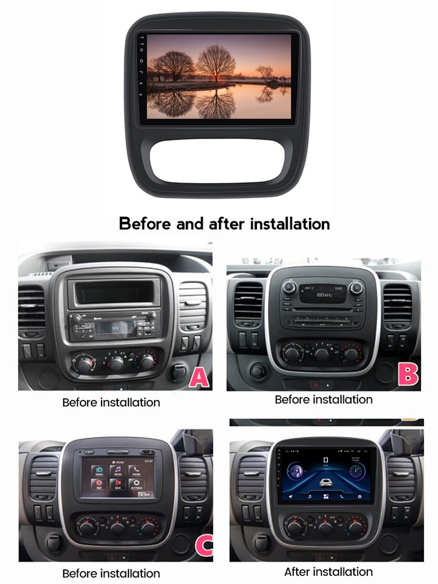  für Renault TRAFIC, Opel VIVARO, Nissan NV300  9" Touchscreen Autoradio GPS Navi Android 10.0  Autoradio BT GPS Navi Carplay RDS 64GB ROM 4GB RAM 