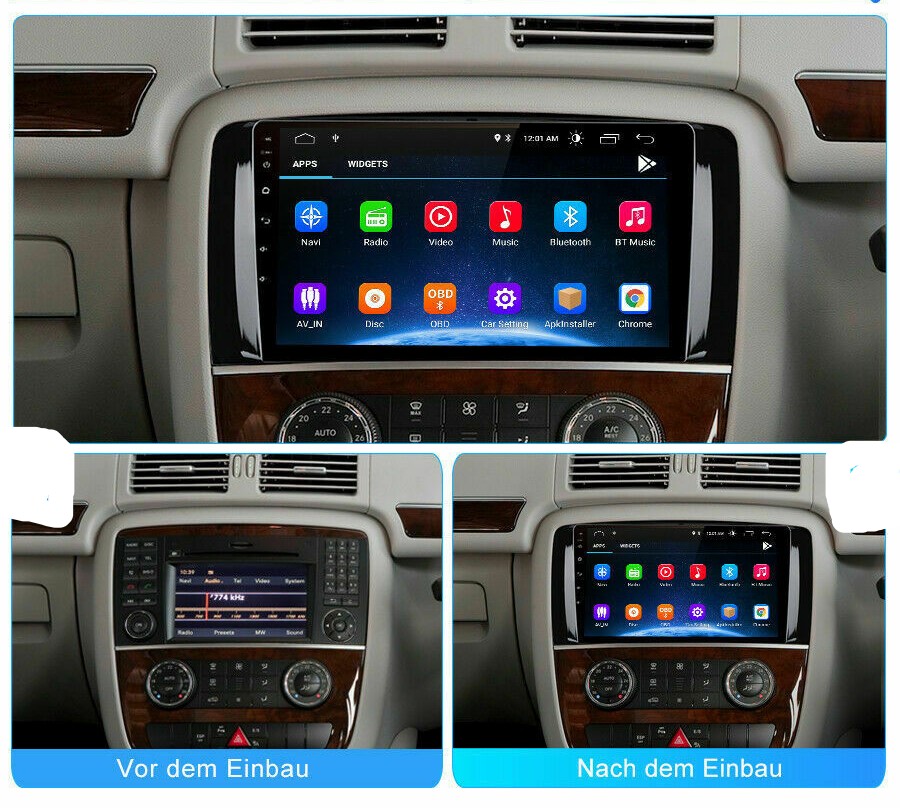 9" Android 10 Autoradio GPS NAVIGATION für Mercedes Benz R-Class 4GB 64GB ROM
