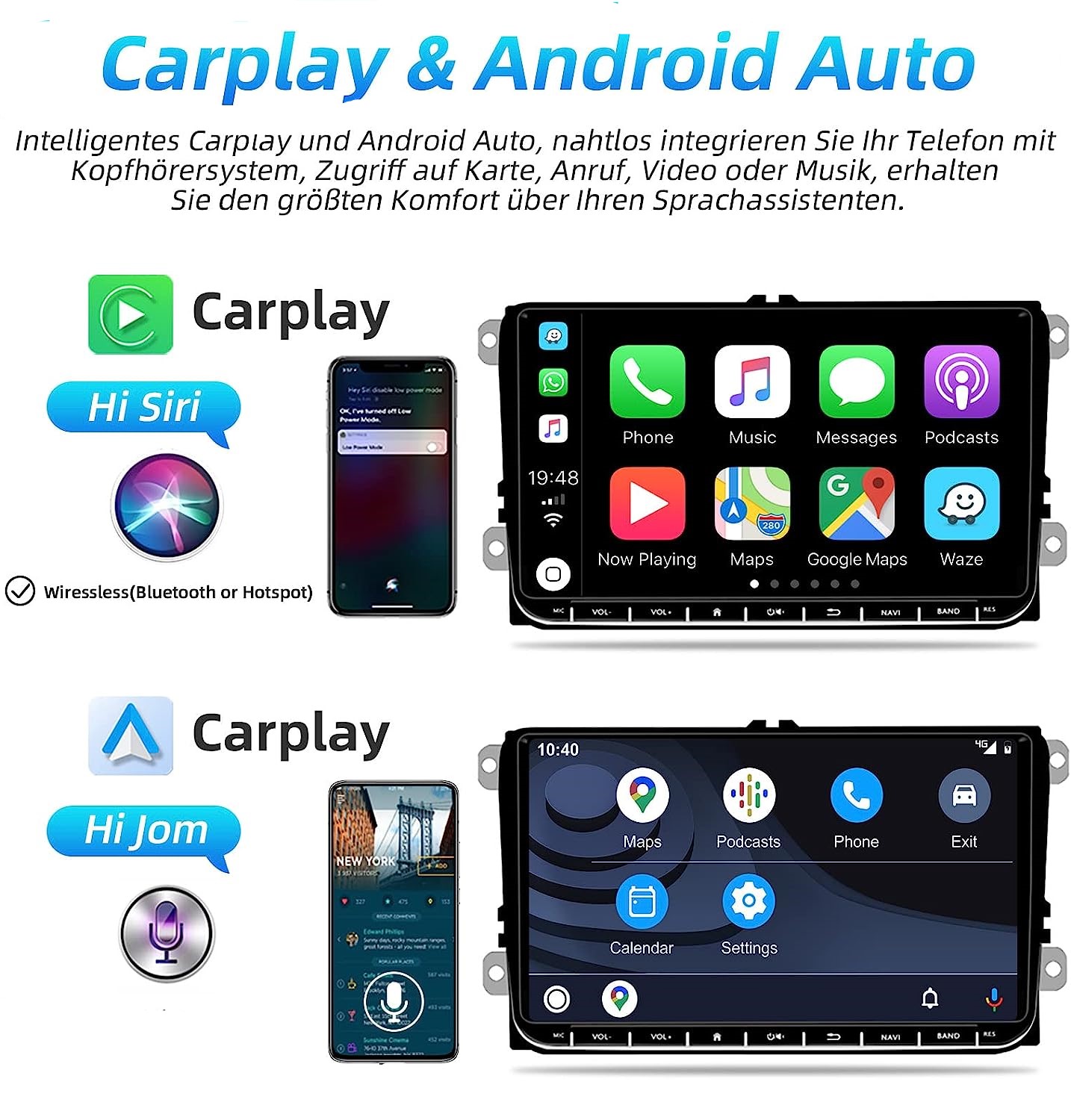 Carplay 9 zoll Android 13  Autoradio GPS WIFI AUX USB  für VW Golf 5/6 V VI, Passat B6, Tiguan, Polo, Jetta, Touran, Candy, Shran, EOS, Skoda Fabia, Octavia Yeti, Seat Leon. 4GB RAM