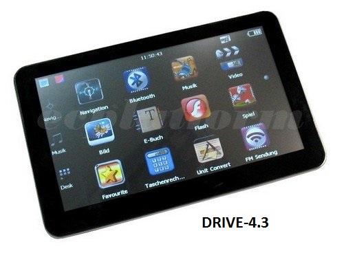 4.3 Zoll GPS Navigationssysteme Navi Drive-4.3  für LKW, PKW, WOHNMOBIL BUS. 256MB 