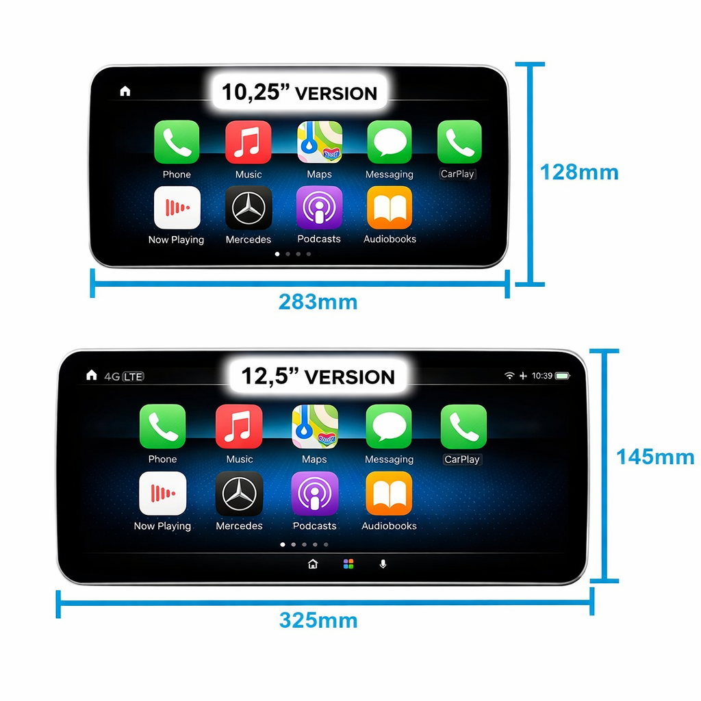 Drahtlos Carplay und Android Auto Für MERCEDES BENZ C W205, GLC X253, V W447, V W639, X. 12.3" Touchscreen Display. Linux System