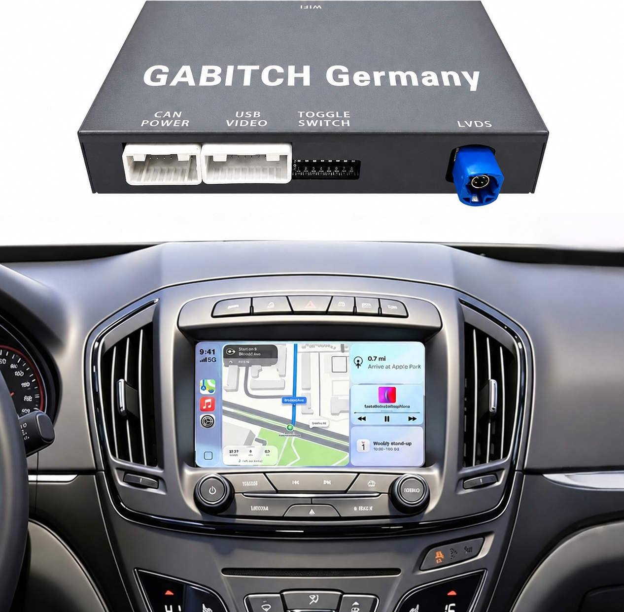 Drahtlos CarPlay und Auto Android Decoder Box Einbau für Opel Insignia Astra Buick Regal, Cadillac, Chevrolet mit 8'' Touchscreen inkl. Material