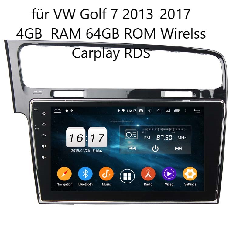 für VW Golf 7 Android 11 Autoradio GPS Navi Wifi Bluetooth MP5 4GB RAM 64GB RDS Wireless Carplay 2013-2017 Model