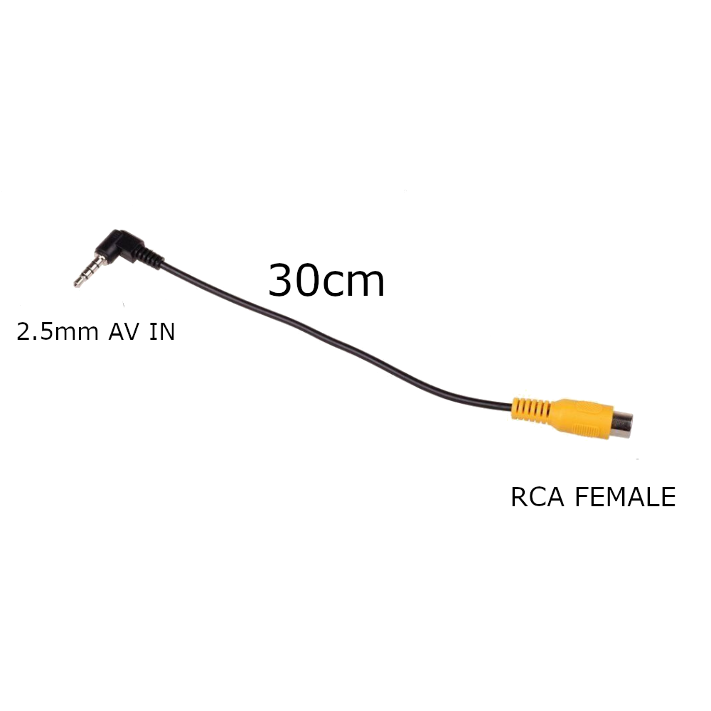 Navi und Auto Audiokabel Gold weiblich RCA zu AV-IN 2,5 mm Jack Kamera-Adapter. Chinch/Klinke Adapter  Klinkenkabel RCA 
