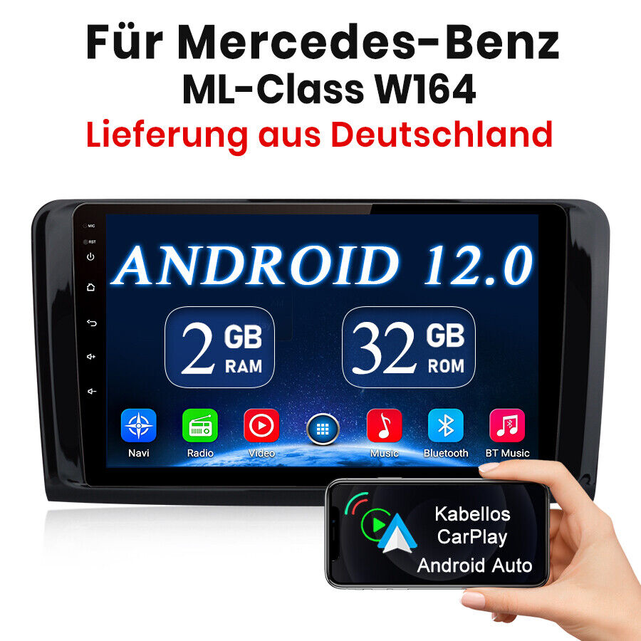 für Mercedes Benz W164 GL320 ML350 X164 9 zoll Android 11.0 Autoradio GPS NAVIGATION  4GB  RAM 64GB ROM Wireless CARPLAY Octa-Core
