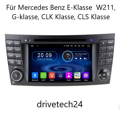 7 Zoll Autoradio DVD USB  Player und GPS NAVIGATION für Mercedes Benz W211 CLS W219 W463 Android 12  Wireless CARPLAY RDS