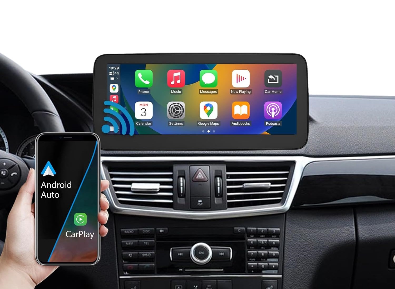 Drahtlos Carplay und Android Auto Für MERCEDES BENZ  E-Coupe W207 C207 A207  2009 -2012 NTG 4.0. 10.3 Zoll Touchscreen Display. Linux System 
